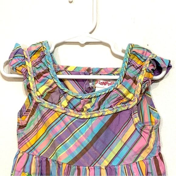 Flapdoodles | Multicolored Girls Striped Summer Sleeveless Casual Tank Dress - Picture 4 of 11